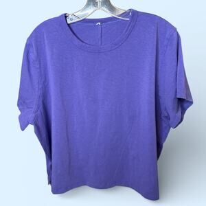 Lululemon Classic Fit Cotton Blend Tee Purple Size 14 Soft Stretch